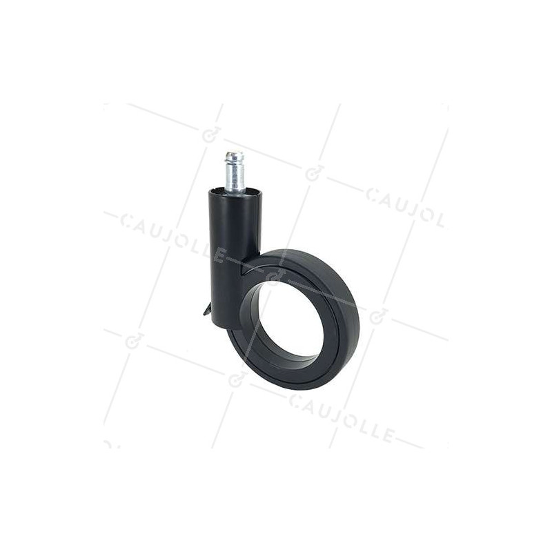ROULETTE FUTURISTE NOIRE À TIGE LISSE DE 11 MM DIAMÈTRE 90 MM CHARGE 35KG - GRAVITY90TLN11