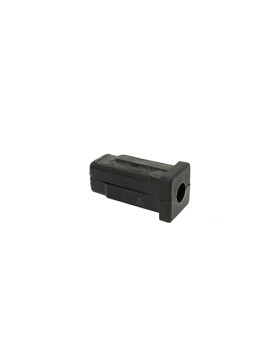 Embout de fixation pour roulette à oeil 8 mm et tube carré 20 mm