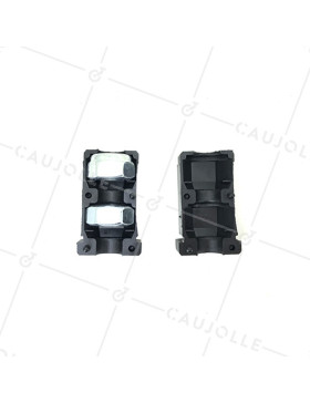 Embout de fixation pour roulette à oeil 10 mm et tube carré 25 mm