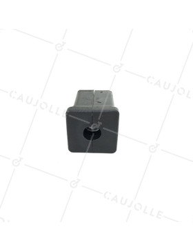 EMBOUT DE FIXATION POUR ROULETTE À OEIL DE 8MM ET TUBE CARRÉ DE 20MM ÉPAISSEUR 1,5MM