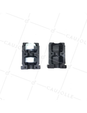 Embout de fixation pour roulette à oeil 10 mm et tube carré 30 mm
