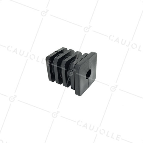 EMBOUT DE FIXATION POUR TUBE CARRÉ DE 35MM EXTÉRIEUR / 31 MM INTÉRIEUR POUR ROULETTE À TROU DE 10 MM • Caujolle