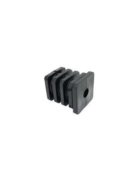 Embout de fixation pour roulette à oeil 10 mm et tube carré 35 mm