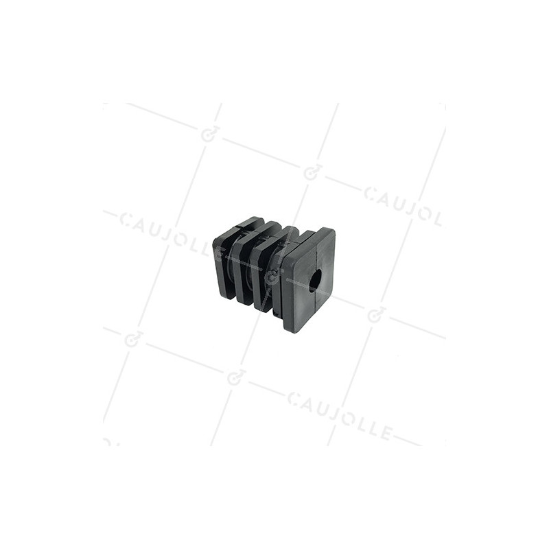 EMBOUT DE FIXATION POUR ROULETTE À OEIL DE 8MM ET TUBE CARRÉ DE 20MM ÉPAISSEUR 1,5MM