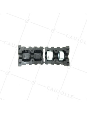 Embout de fixation pour roulette à oeil 10 mm et tube carré 35 mm