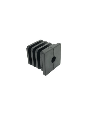 Embout de fixation pour roulette à oeil 10 mm et tube carré 40 mm