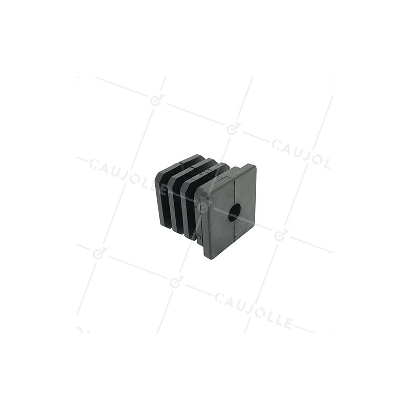 EMBOUT DE FIXATION POUR ROULETTE À OEIL DE 8MM ET TUBE CARRÉ DE 20MM ÉPAISSEUR 1,5MM