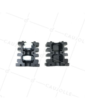 Embout de fixation pour roulette à oeil 10 mm et tube carré 40 mm