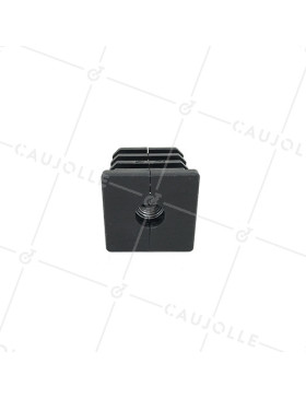 EMBOUT DE FIXATION POUR ROULETTE À OEIL DE 8MM ET TUBE CARRÉ DE 20MM ÉPAISSEUR 1,5MM