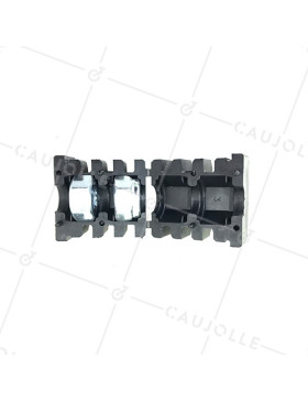 EMBOUT DE FIXATION POUR ROULETTE À OEIL DE 8MM ET TUBE CARRÉ DE 20MM ÉPAISSEUR 1,5MM