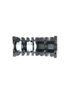 Embout de fixation pour roulette à oeil 12 mm et tube carré 40 mm