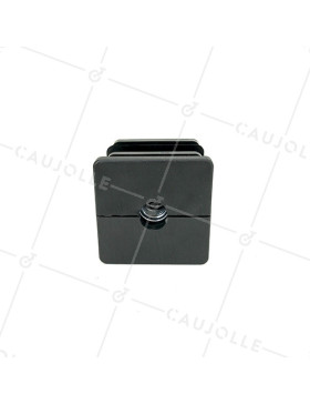 Embout de fixation pour roulette à oeil 12 mm et tube carré 50 mm