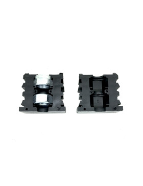 Embout de fixation pour roulette à oeil 12 mm et tube carré 50 mm