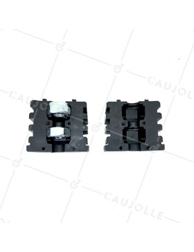 Embout de fixation pour roulette à oeil 10 mm et tube carré 50 mm