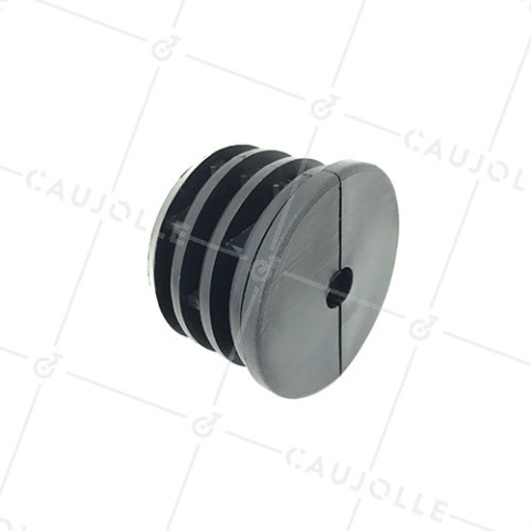 EMBOUT DE FIXATION POUR TUBE ROND DE 60 MM EXTÉRIEUR / 55 MM INTÉRIEUR POUR ROULETTE À  TROU DE 10 MM • Caujolle