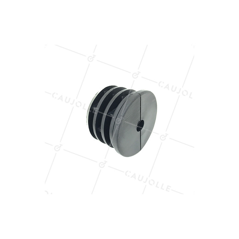 Embout de fixation pour roulette à oeil 10mm et tube rond 60mm épaisseur 2,5mm