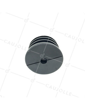 Embout de fixation pour roulette à oeil 10mm et tube rond 60mm épaisseur 2,5mm