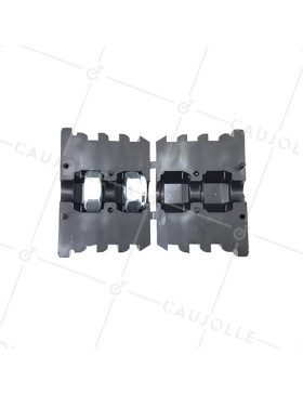 Embout de fixation pour roulette à oeil 10mm et tube rond 60mm épaisseur 2,5mm