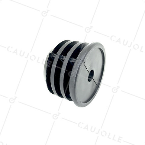 EMBOUT DE FIXATION POUR TUBE ROND DE 60 MM EXTÉRIEUR / 56 MM INTÉRIEUR POUR ROULETTE À  TROU DE 10 MM • Caujolle