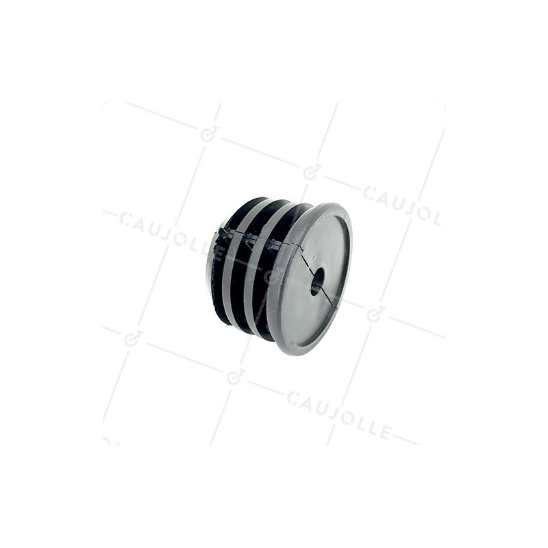 Embout de fixation pour roulette à oeil 10 mm et tube rond 60 mm