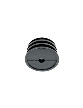 Embout de fixation pour roulette à oeil 10 mm et tube rond 60 mm