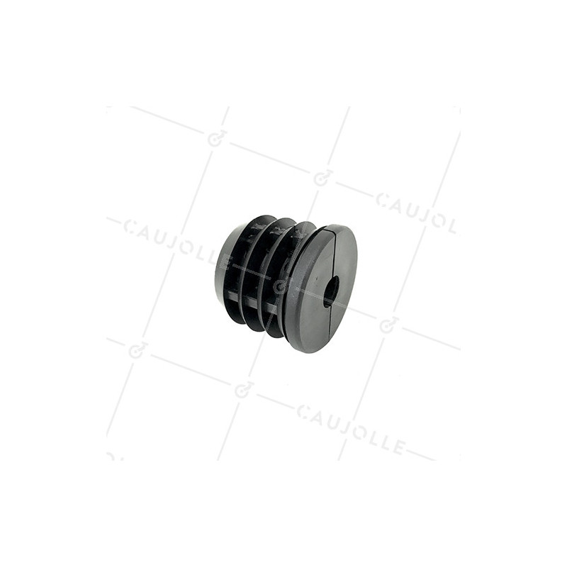 Embout de fixation pour roulette à oeil 12 mm et tube rond 50 mm