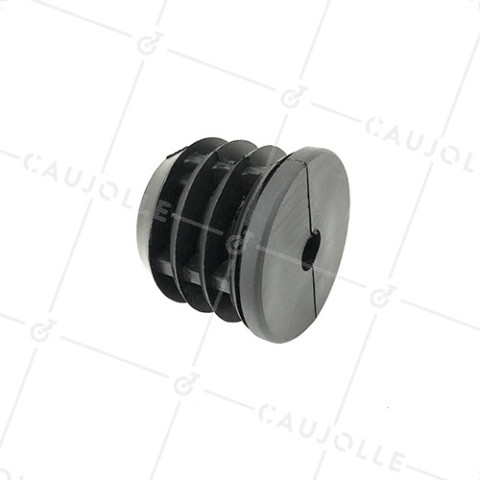 EMBOUT DE FIXATION POUR TUBE ROND DE 50 MM EXTÉRIEUR / 47 MM INTÉRIEUR POUR ROULETTE À TROU DE 10 MM • Caujolle