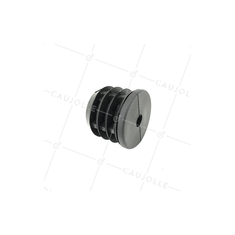 Embout de fixation pour roulette à oeil 10 mm et tube rond 50 mm