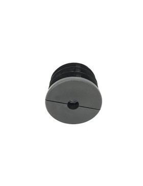 Embout de fixation pour roulette à oeil 10 mm et tube rond 50 mm