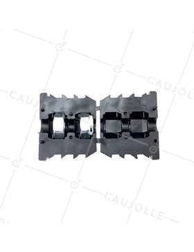 Embout de fixation pour roulette à oeil 10 mm et tube rond 50 mm