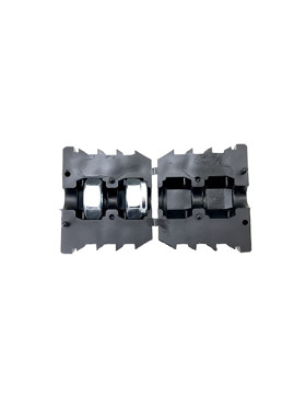 Embout de fixation pour roulette à oeil 10 mm et tube rond 50 mm