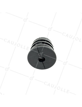 Embout de fixation pour roulette à oeil 10 mm et tube rond 45 mm