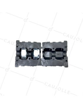 Embout de fixation pour roulette à oeil 10 mm et tube rond 45 mm