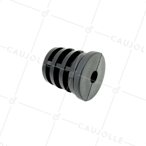 EMBOUT DE FIXATION POUR TUBE ROND DE 40 MM EXTÉRIEUR / 36 MM INTÉRIEUR POUR ROULETTE À TROU DE 10 MM • Caujolle
