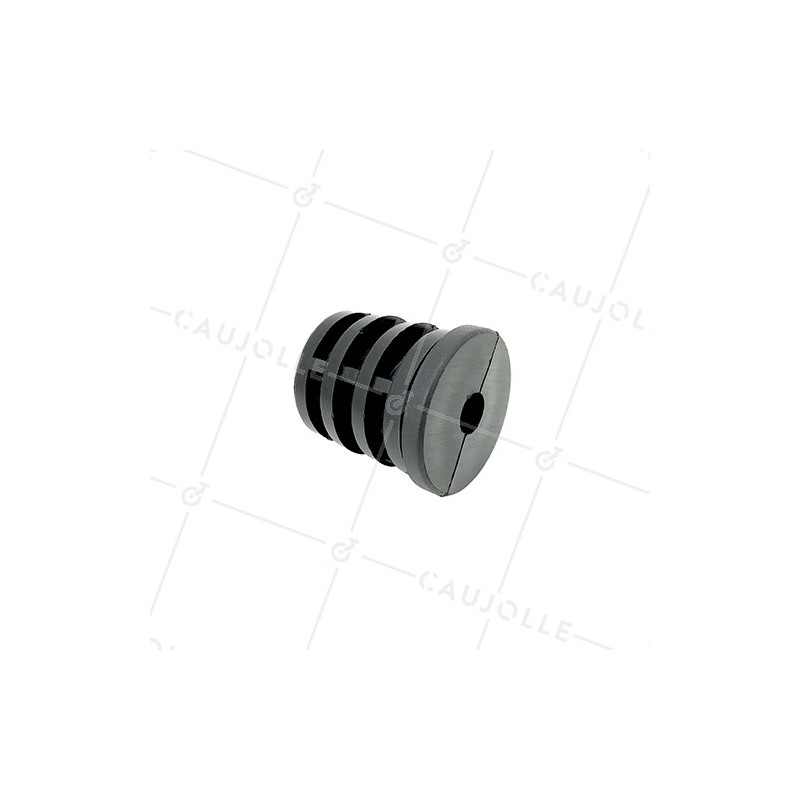 Embout de fixation pour roulette à oeil 10 mm et tube rond 40 mm