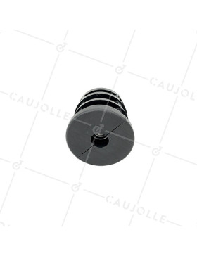Embout de fixation pour roulette à oeil 10 mm et tube rond 40 mm