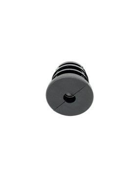 Embout de fixation pour roulette à oeil 10 mm et tube rond 40 mm