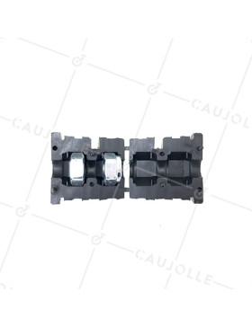 Embout de fixation pour roulette à oeil 10 mm et tube rond 40 mm