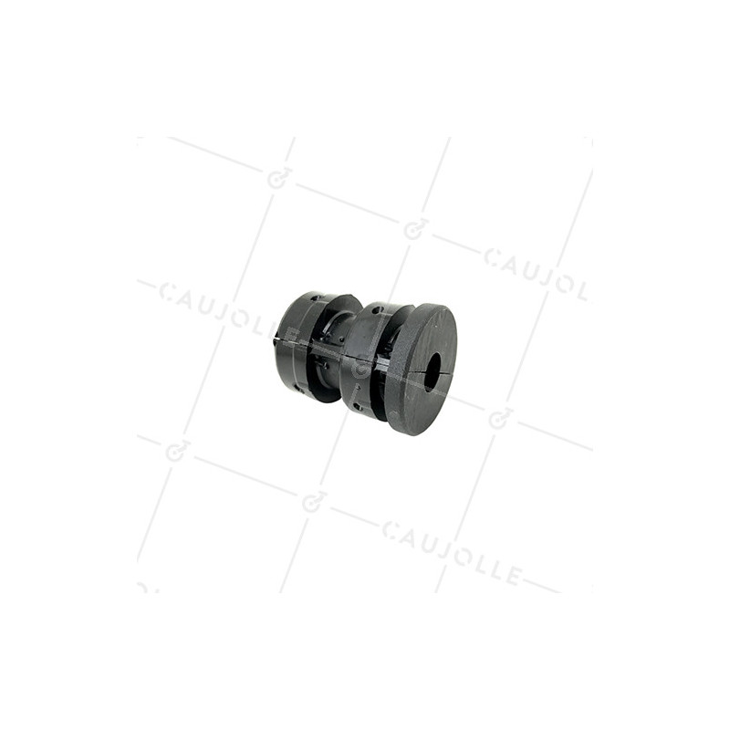 Embout de fixation pour roulette à oeil 10 mm et tube rond 35 mm