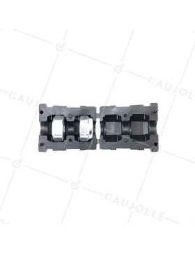 EMBOUT DE FIXATION POUR ROULETTE À OEIL DE 8MM ET TUBE CARRÉ DE 20MM ÉPAISSEUR 1,5MM