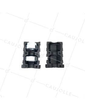 Embout de fixation pour roulette à oeil 10 mm et tube rond 30 mm