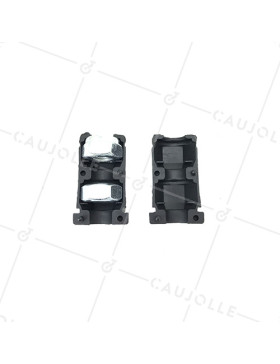 EMBOUT DE FIXATION POUR ROULETTE À OEIL DE 8MM ET TUBE CARRÉ DE 20MM ÉPAISSEUR 1,5MM