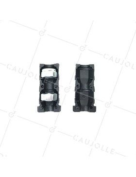 Embout de fixation pour roulette à oeil 8 mm et tube rond 20 mm