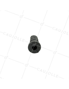 Embout de fixation pour roulette à oeil 6 mm et tube rond 18 mm