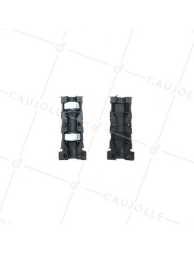Embout de fixation pour roulette à oeil 6 mm et tube rond 18 mm
