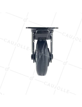 ROULETTE NOIRE DE MANUTENTION PIVOTANTE À FREIN CAOUTCHOUC DIAMÈTRE 100 MM CHARGE 100 KG - S2C 100N AF