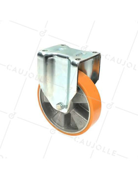 ROULETTE FIXE POLYURÉTHANE RENFORCÉE JANTE ALUMINIUM DIAMÈTRE 200 MM CHARGE 800KG - S79AR 200 • Caujolle