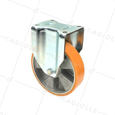 ROULETTE FIXE POLYURÉTHANE RENFORCÉE JANTE ALUMINIUM DIAMÈTRE 200 MM CHARGE 800KG - S79AR 200 • Caujolle
