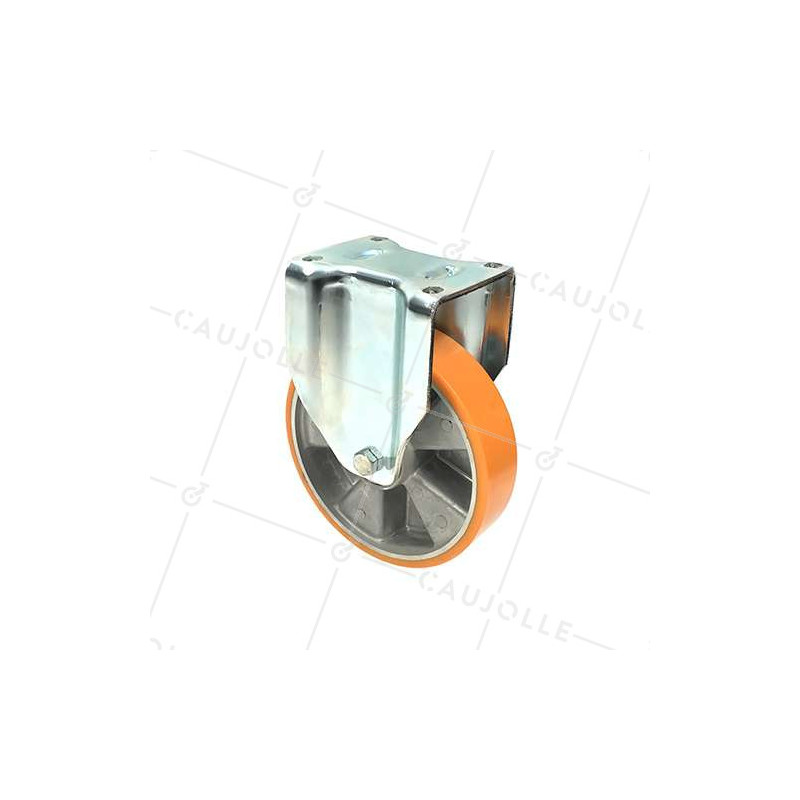 Fixed-position castor wheel polyurethane aluminium rim with brake 200 mm diameter load 800KG - S79AR 200