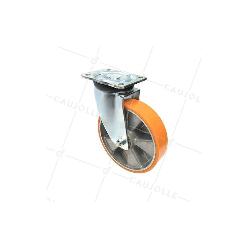 Swivel castor wheel polyurethane aluminium rim with brake 200 mm diameter load 800KG - S78AR 200